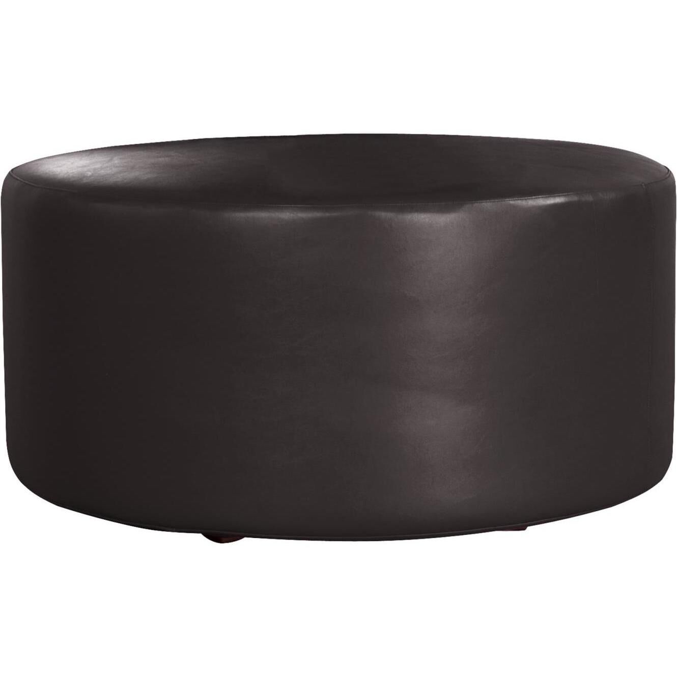 Universal 18 inch Atlantis Black Outdoor Round Ottoman with Slipcover