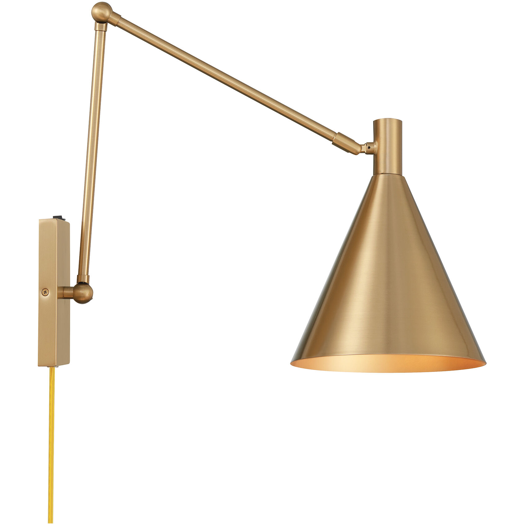Pharos 60.00 watt Noble Brass Adjustable Wall Sconce Wall Light