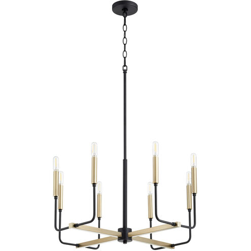 Lacy 8 Light 24 inch Noir and Aged Brass Chandelier Ceiling Light