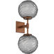 Gaia LED 20 inch Burnished Bronze Double Sconce Wall Light in Smoke, 2700K LED