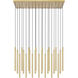 Forest Linear Chandelier Ceiling Light in Modern Gold