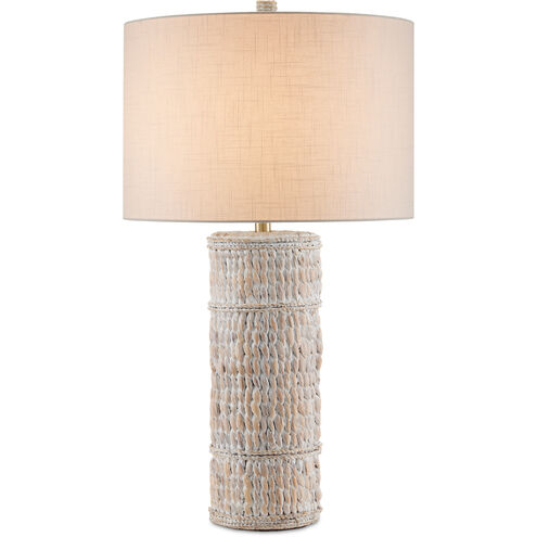 Azores 32.5 inch 150 watt Whitewashed Water Hyacinth Table Lamp Portable Light