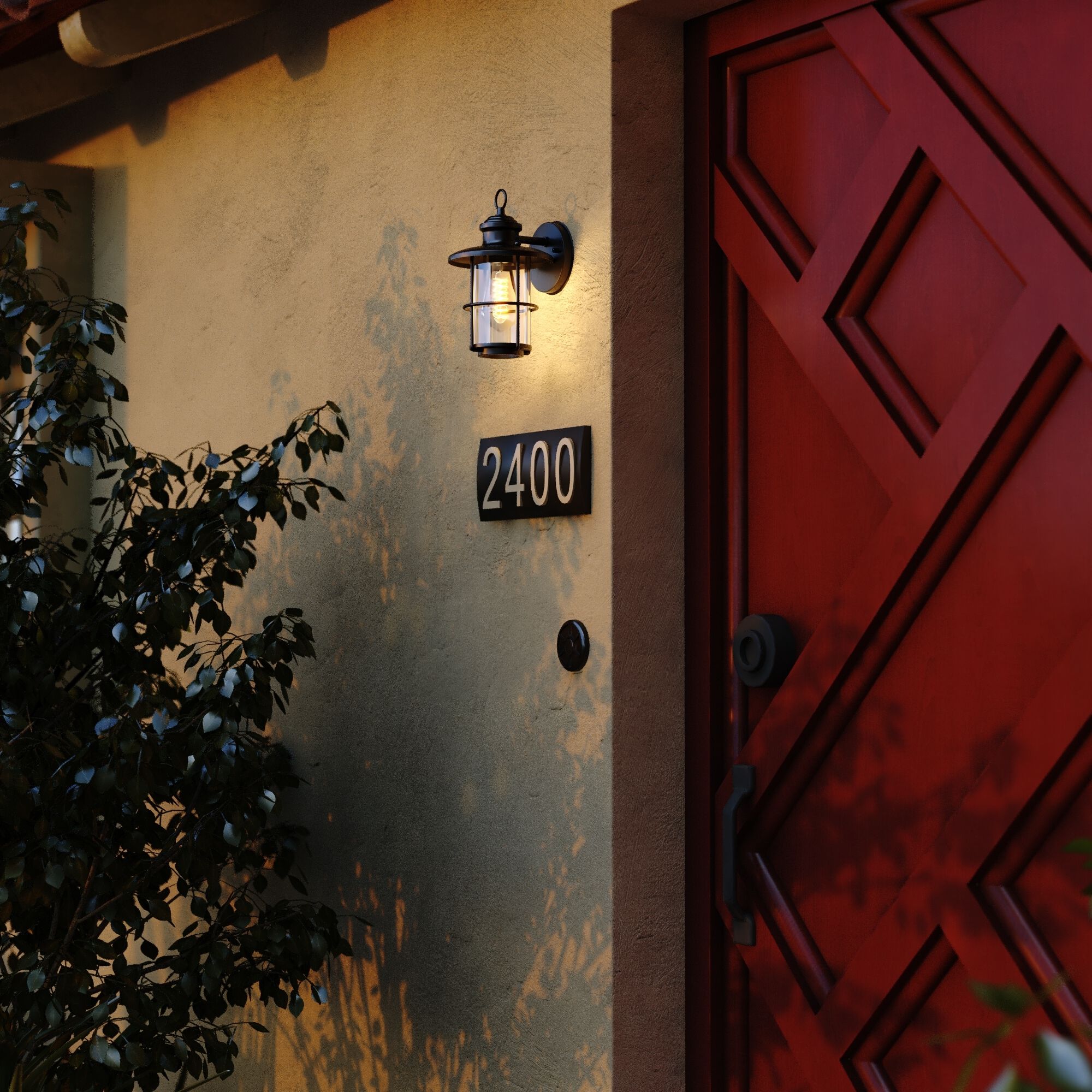 Lake Shore LED 10 inch Textured Black Outdoor Wall