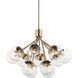 Silvarious 12 Light Champagne Bronze Chandelier/Semi Flush Ceiling Light