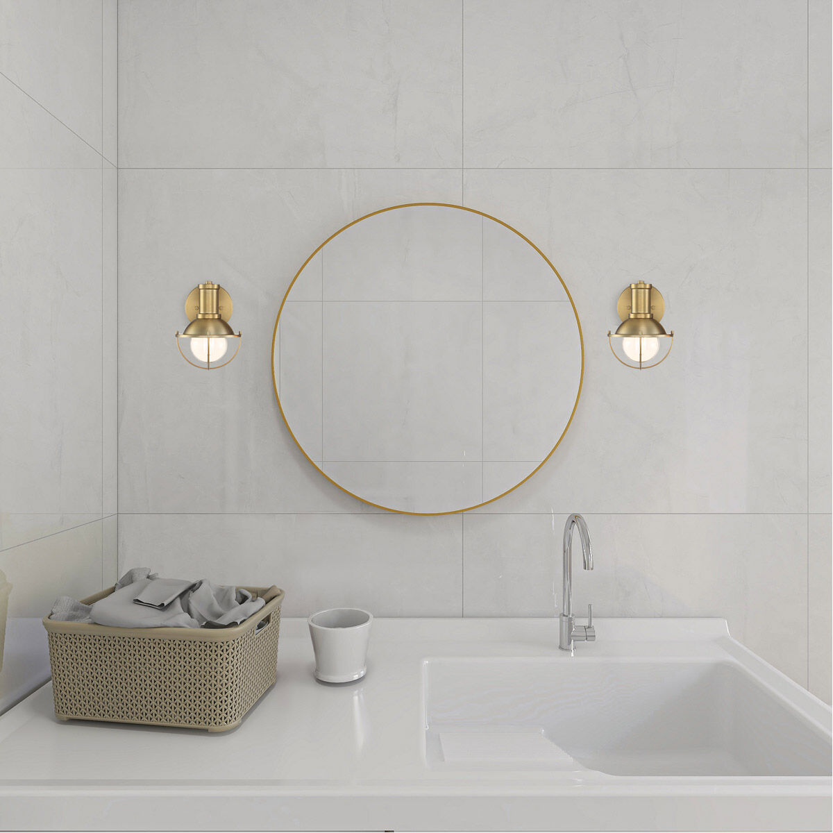 Dalton 1 Light 8 inch Brushed Gold Vanity Light Wall Light