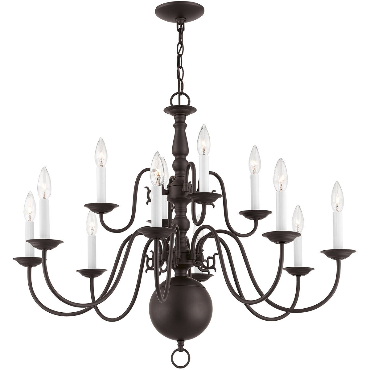 Williamsburgh 12 Light 32 inch Bronze Chandelier Ceiling Light