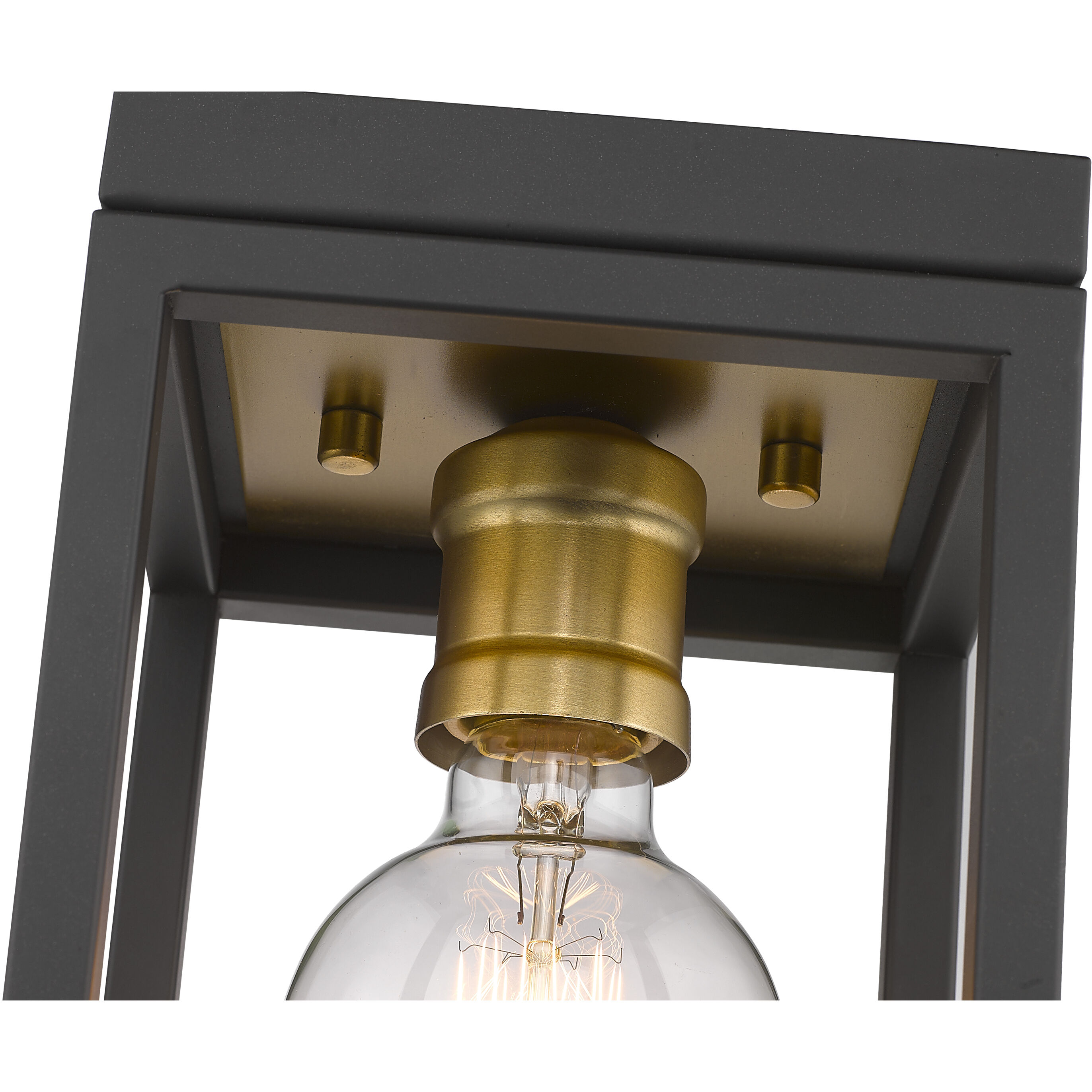 Kube 1 Light 5.75 inch Bronze and Olde Brass Flush Mount Ceiling Light