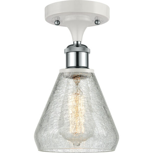 Ballston Conesus LED 6 inch White and Polished Chrome Semi-Flush Mount Ceiling Light, Ballston