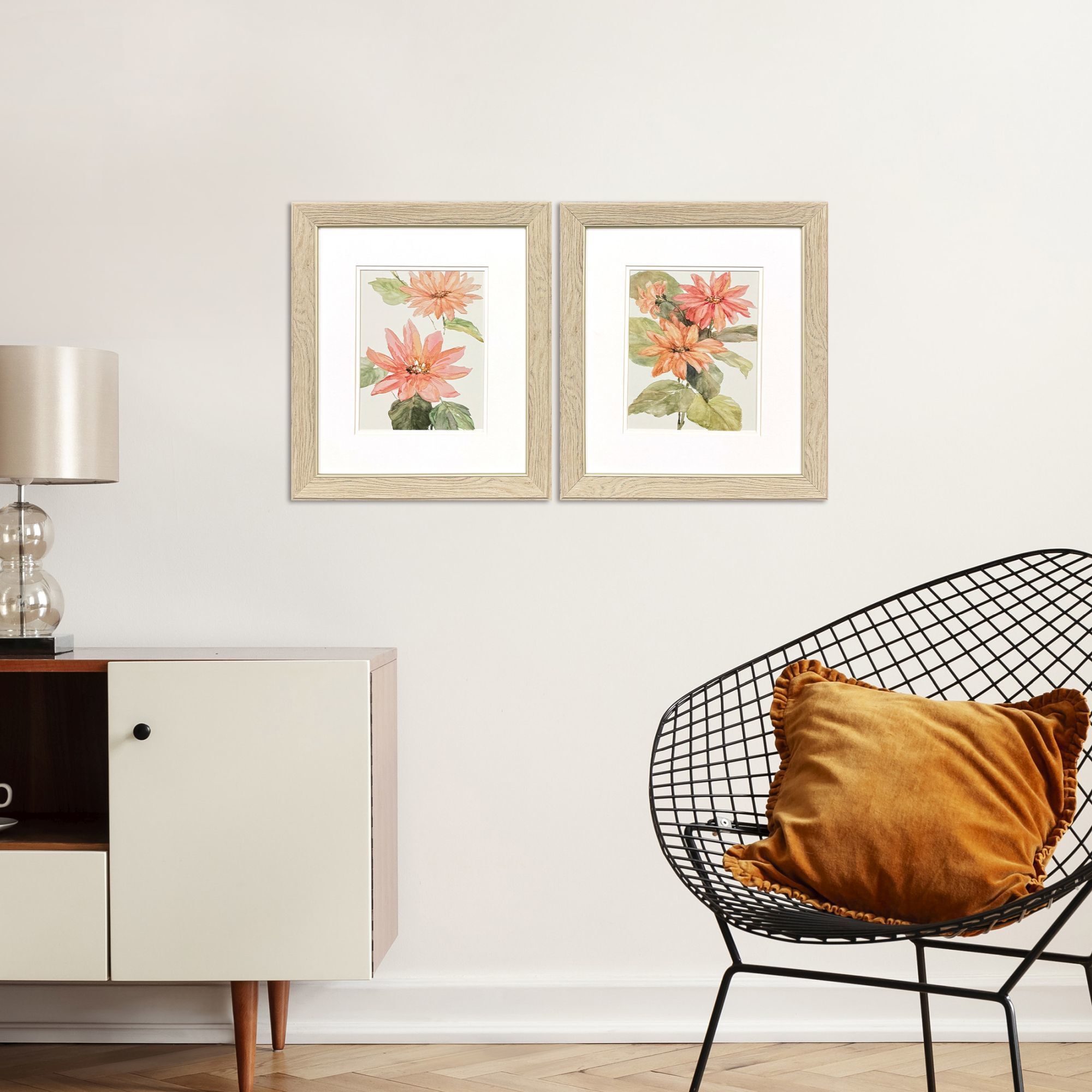 Just Peachy Pink and Orange and Multi and Green Framed Art, Propac