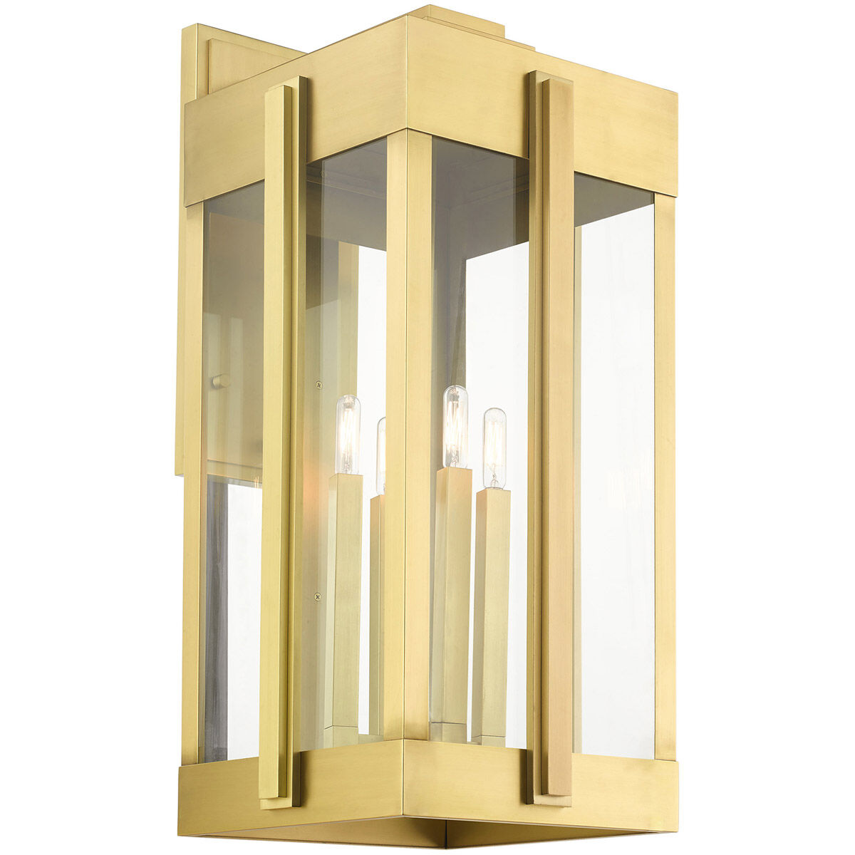 Lexington 4 Light 29 inch Natural Brass Outdoor Wall Lantern