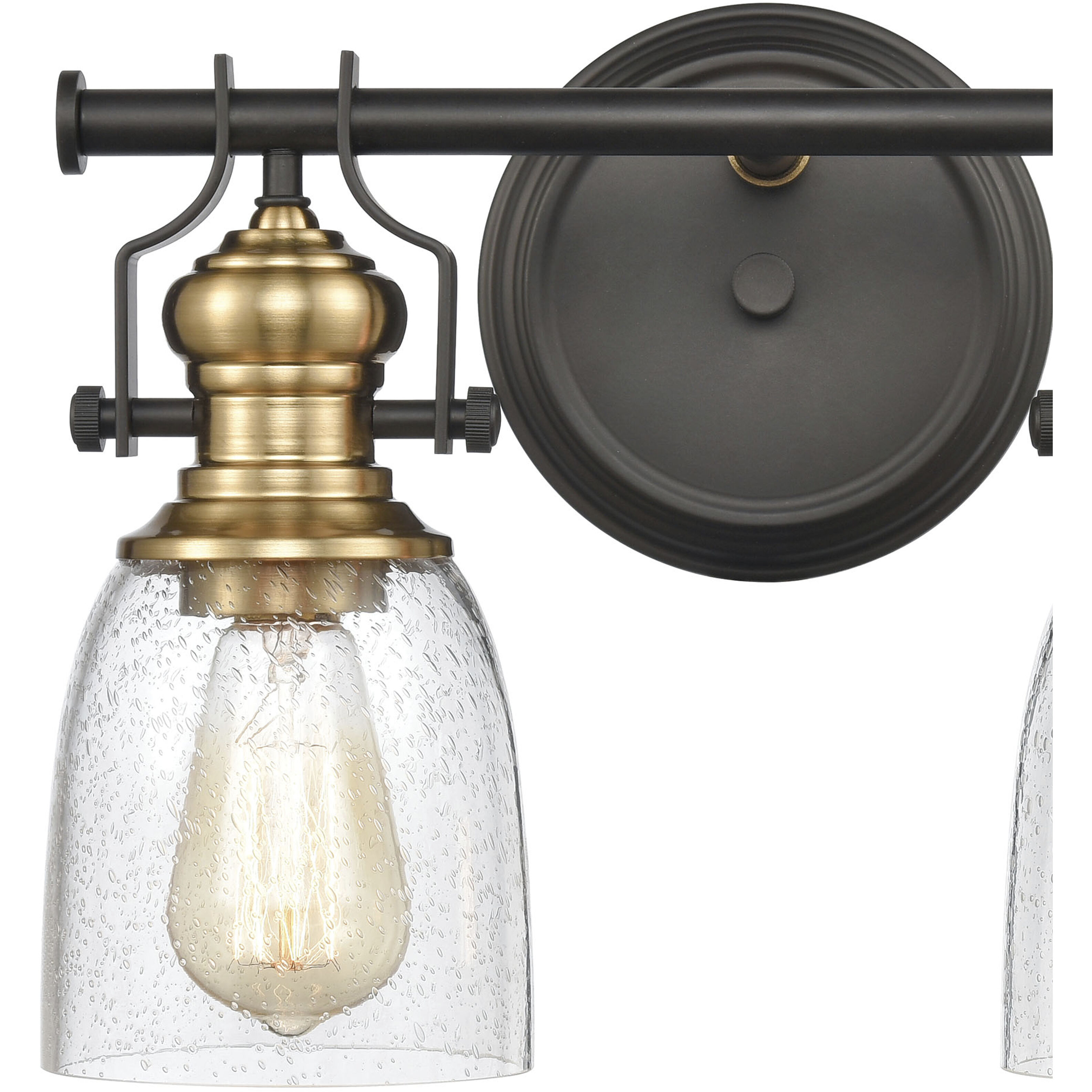 Chadwick Vanity Light Wall Light in Oil Rubbed Bronze with Satin Brass