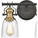 Chadwick Vanity Light Wall Light in Oil Rubbed Bronze with Satin Brass