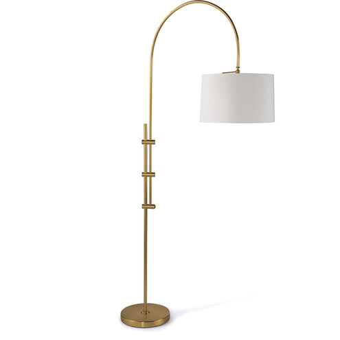 Arc 84 inch 100.00 watt Natural Brass Floor Lamp Portable Light