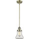Franklin Restoration Bellmont LED 6.5 inch Antique Brass Mini Pendant Ceiling Light in Clear, Franklin Restoration