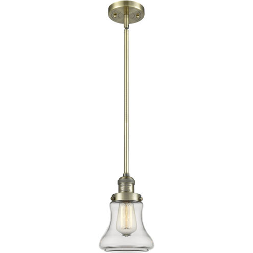 Franklin Restoration Bellmont LED 6.5 inch Antique Brass Mini Pendant Ceiling Light in Clear, Franklin Restoration