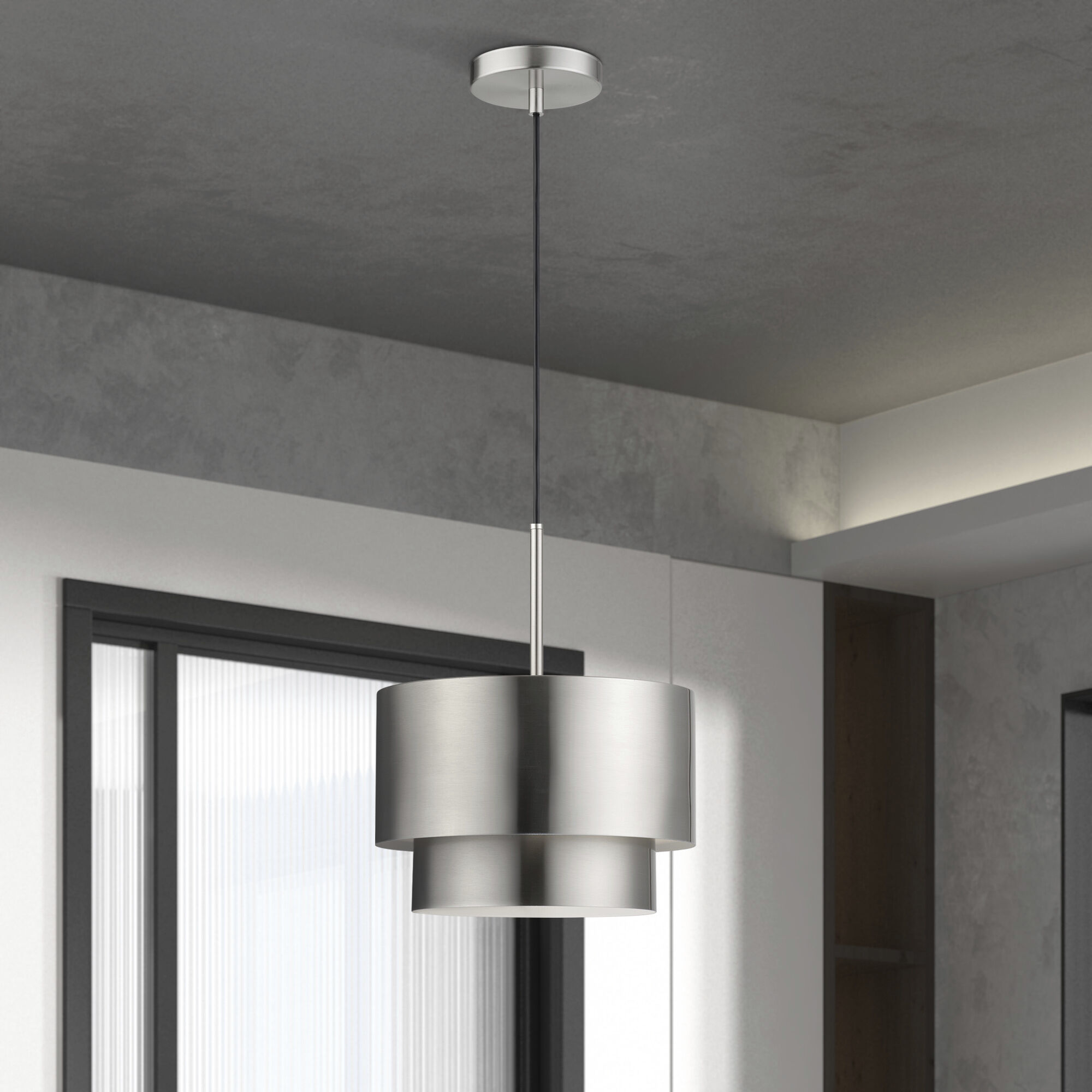 Zolana 1 Light 12 inch Brushed Nickel Pendant Ceiling Light