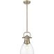 Yep Duncan 1 Light 8.88 inch Aged Brass Pendant Ceiling Light in Clear Glass