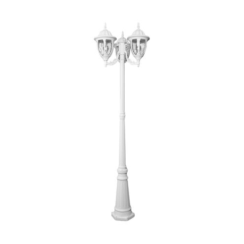 Suffolk 3 Light 83 inch Textured White Exterior Post Mount