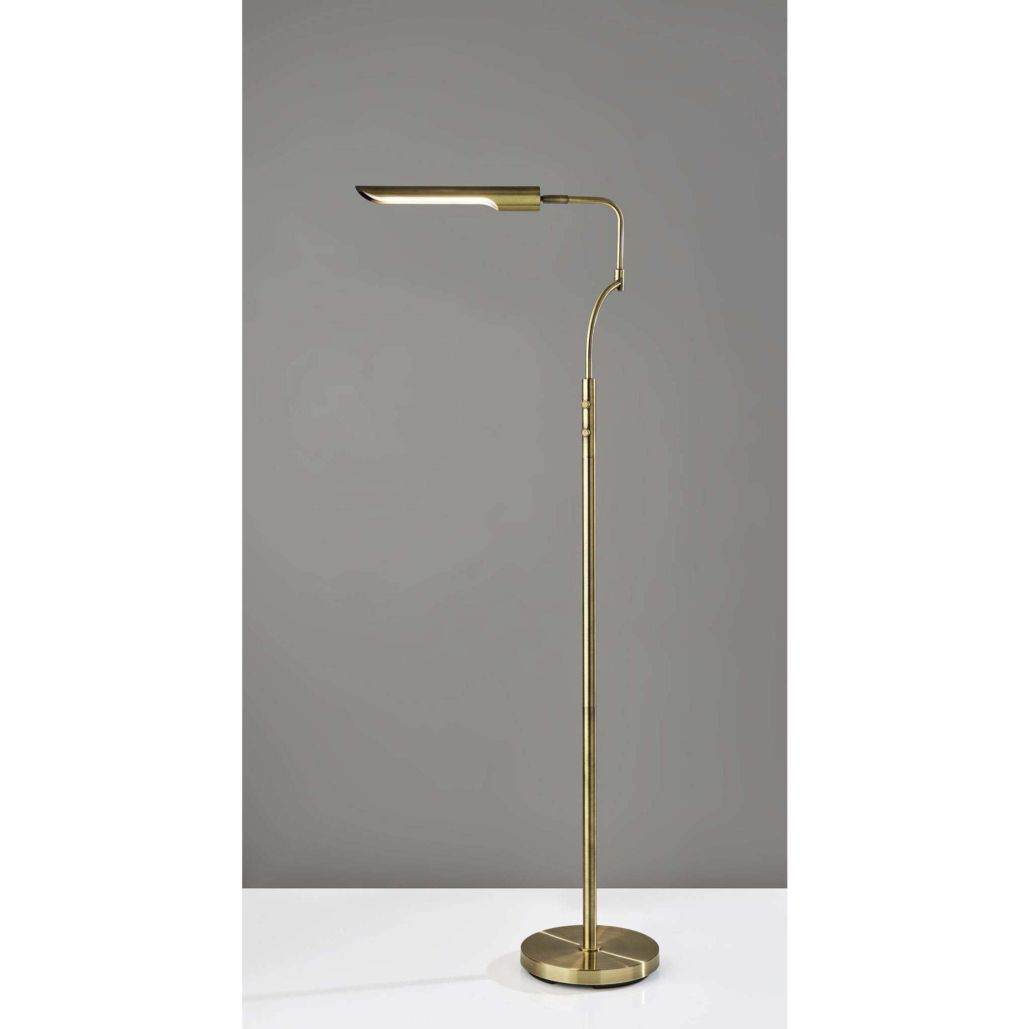 Zane 56.5 inch 10.00 watt Antique Brass Floor Lamp Portable Light, with Smart Switch