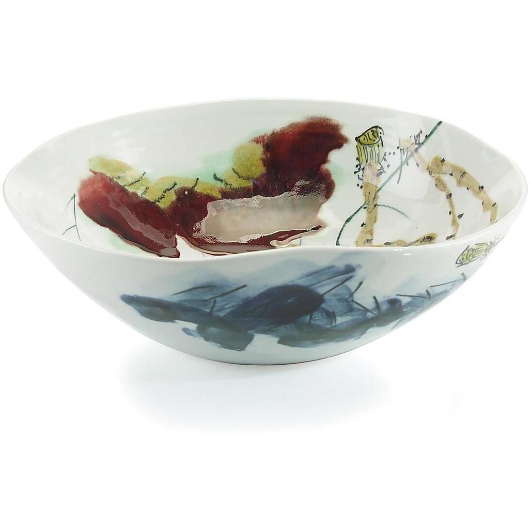 Curled-Rim Porcelain 16.5 X 5 inch Bowl