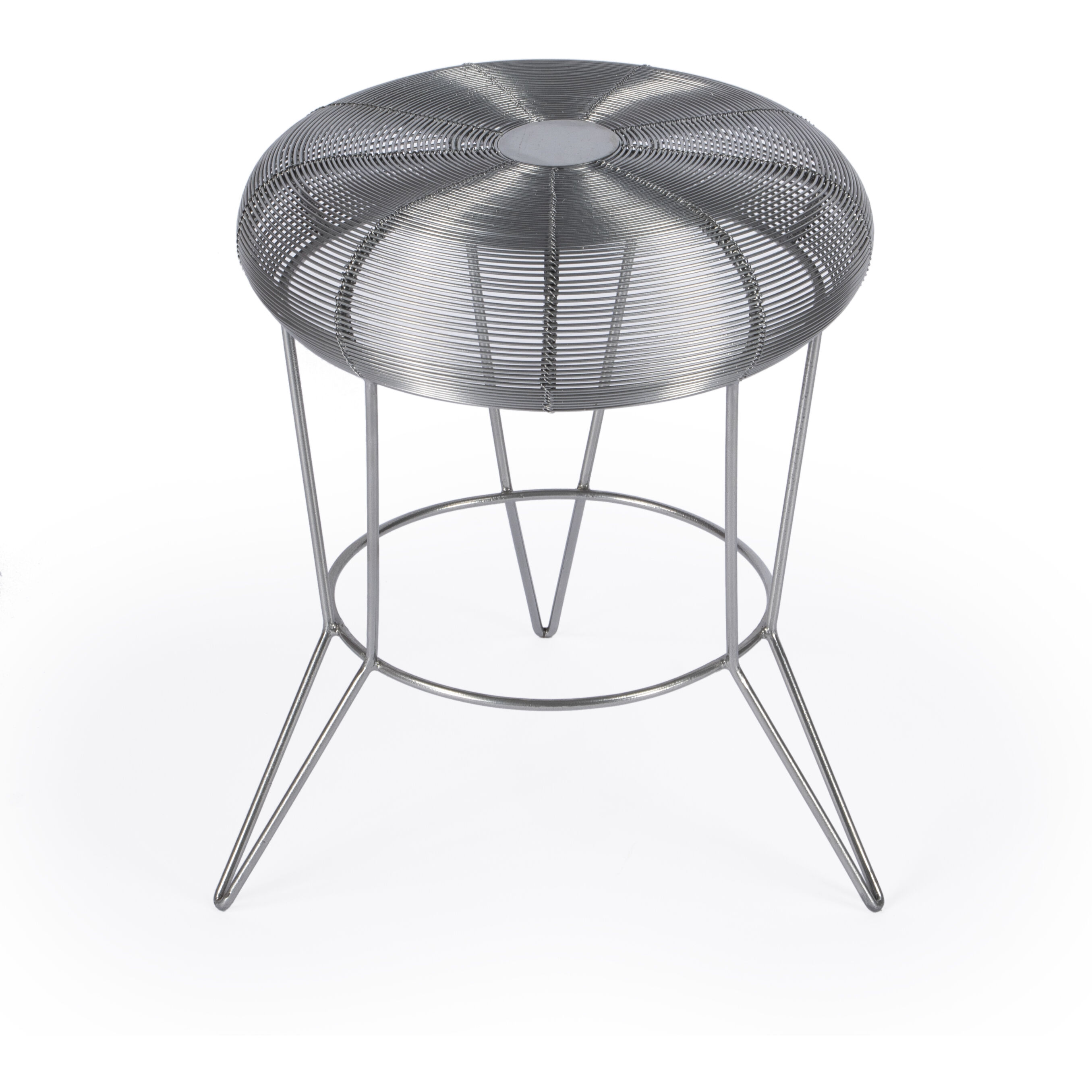 Allen Decorative Wire Side Table in Silver