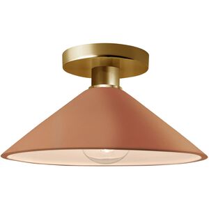 Radiance 1 Light 11.75 inch Adobe and Polished Brass Semi Flush Ceiling Light