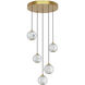Marni LED 15.25 inch Natural Brass Multi-Pendant Ceiling Light