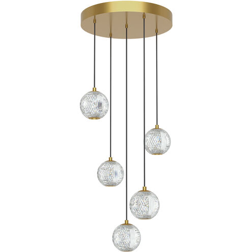Marni LED 15.25 inch Natural Brass Multi-Pendant Ceiling Light