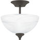 Tahoe 2 Light 11.75 inch Oil Rubbed Bronze Semi Flush Mount Ceiling Light