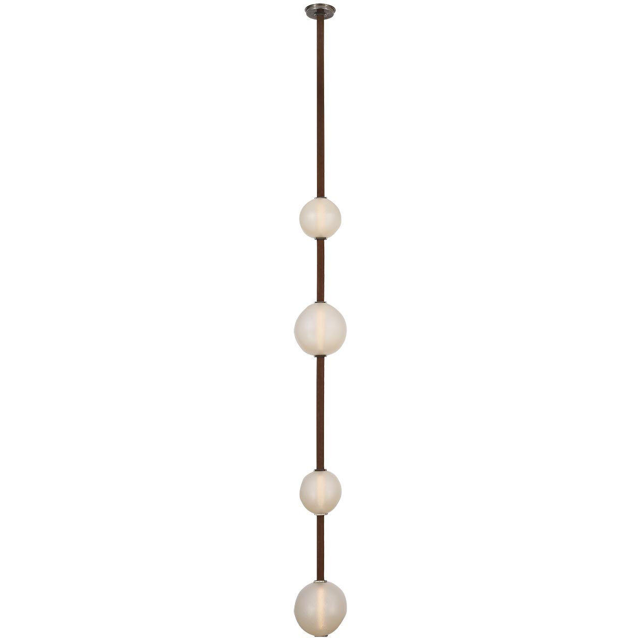 Anne-Marie Barton Dune LED 8 inch Russet Suede and Mottled Pewter Belted Light Ceiling Light