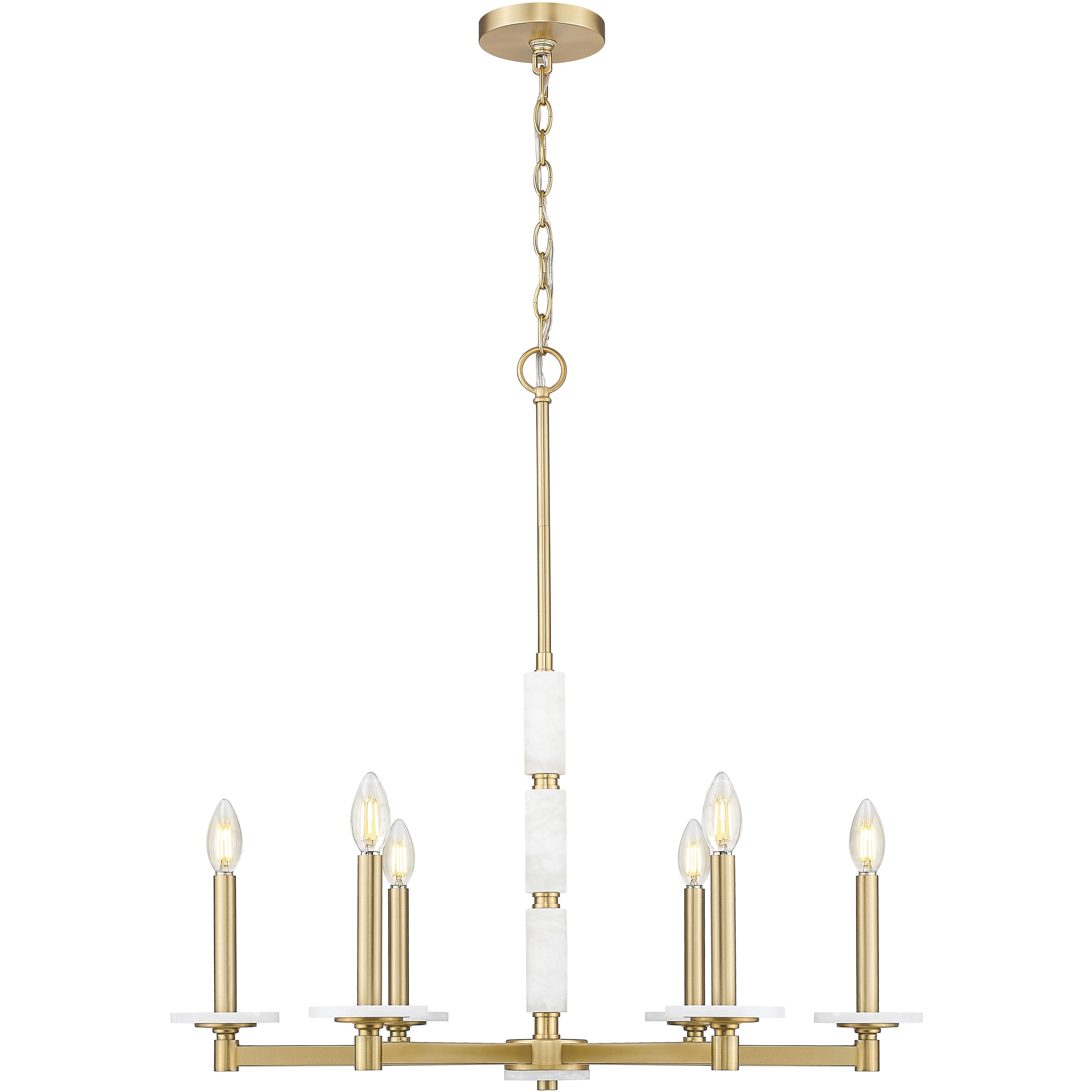 Kaden 6 Light 28 inch Modern Gold Chandelier Ceiling Light
