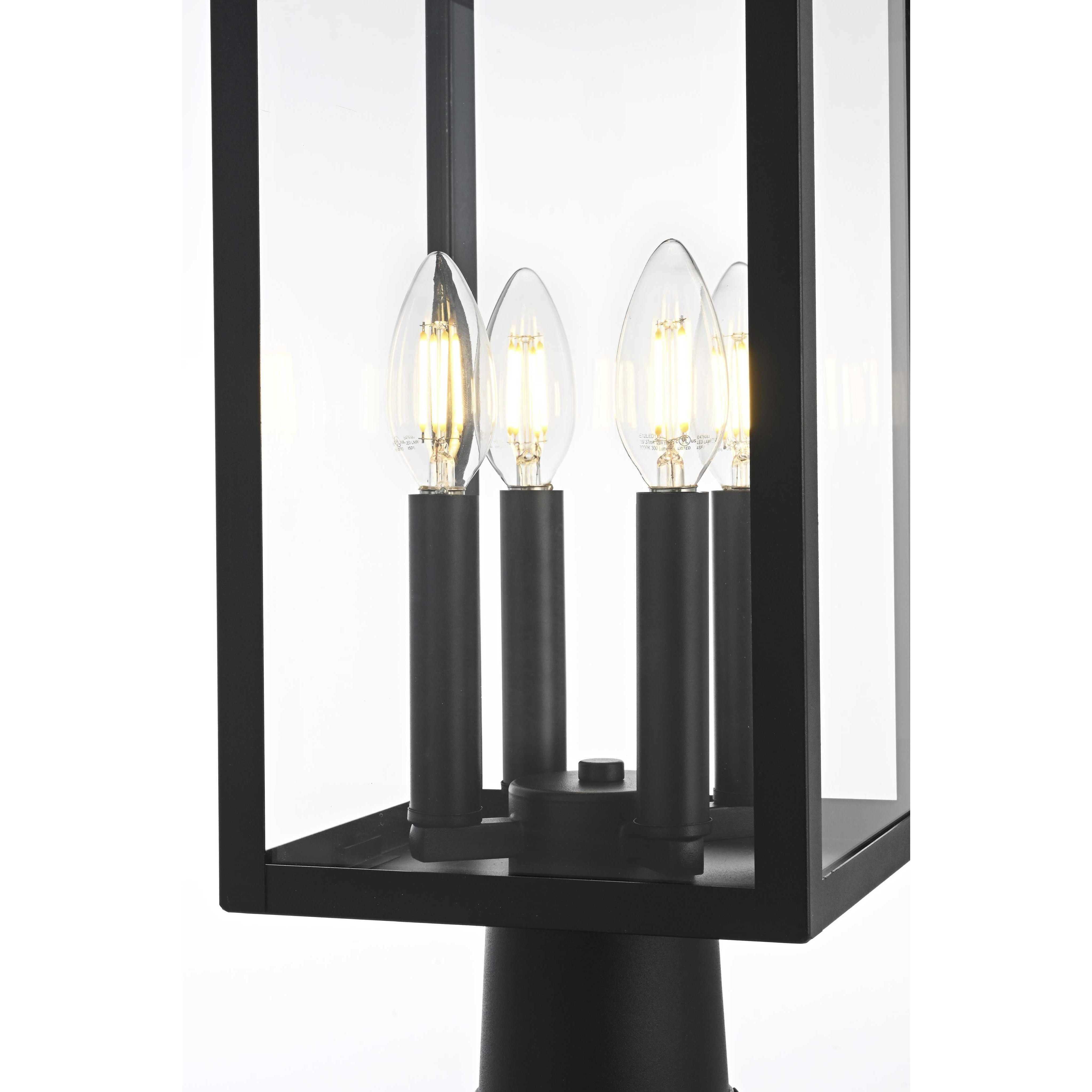 Sheridan 4 Light 21 inch Black Outdoor Post Light