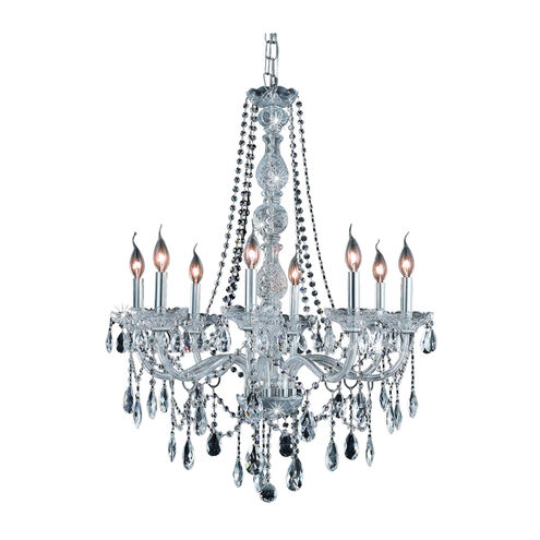 Verona 8 Light 28 inch Chrome Dining Chandelier Ceiling Light in Clear, Royal Cut