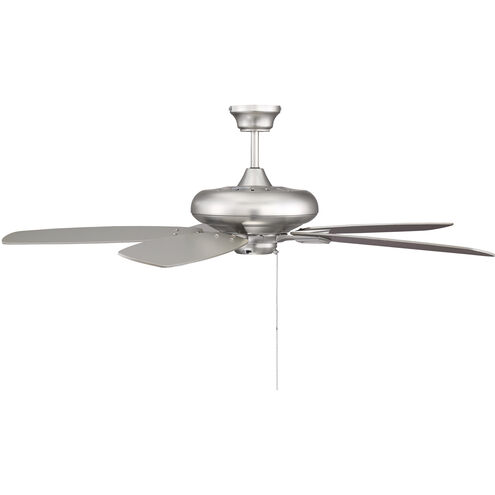 Mystique 52 inch Satin Nickel with Chestnut and Silver Blades Ceiling Fan