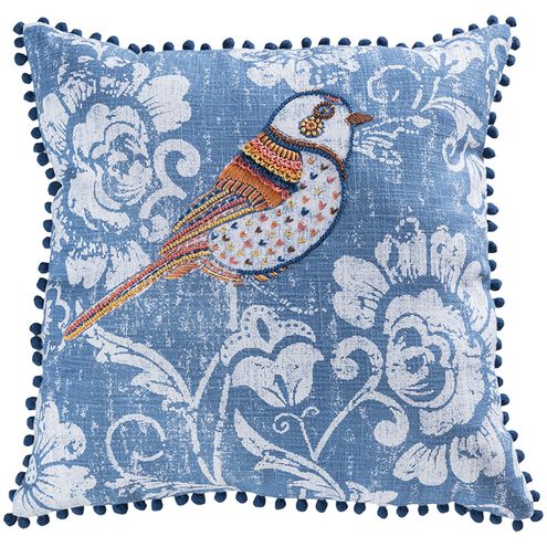 Paloma 20 X 5.5 inch Blue with White Accent Pillow