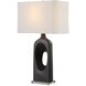 Void 30 inch 150 watt Matte Black Glaze and Brass Table Lamp Portable Light