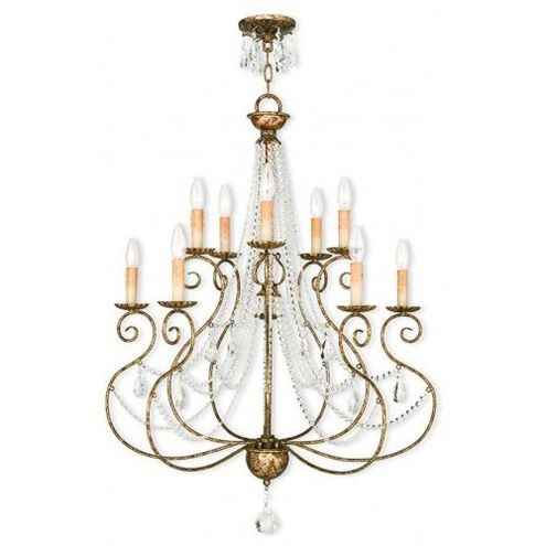 Isabella 10 Light 32 inch Hand Applied European Bronze Chandelier Ceiling Light