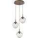 Aster LED LED Burnished Bronze Chandelier Ceiling Light, Round Multi-Pendant