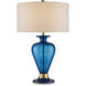 Aladdin 32 inch 150 watt Clear Blue and Antique Brass Table Lamp Portable Light