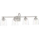 Antonia 4 Light 35 inch Brushed Nickel Bath Vanity Light Wall Light