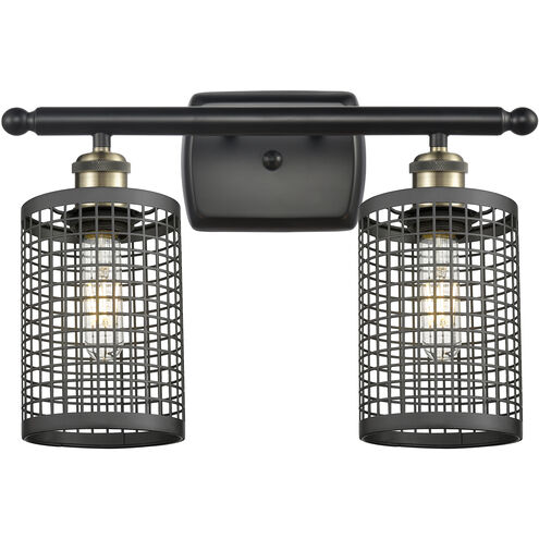 Nestbrook 2 Light 16 inch Black Antique Brass Bath Vanity Light Wall Light in Matte Black