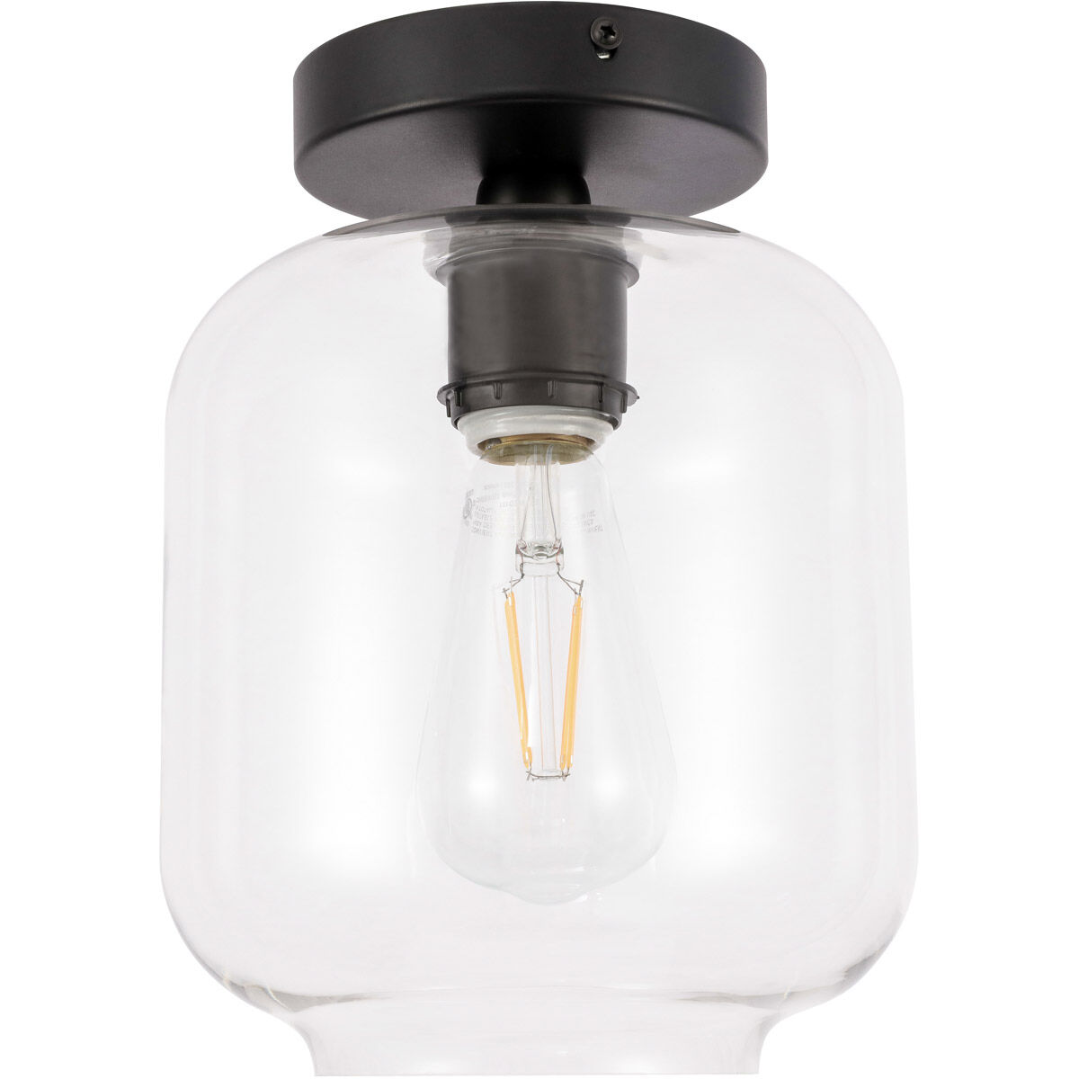 Collier 1 Light 7 inch Black Flush Mount Ceiling Light