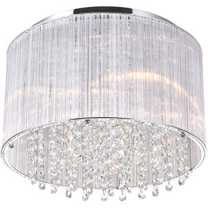 Spring Morning 6 Light 14 inch Chrome Drum Shade Flush Mount Ceiling Light