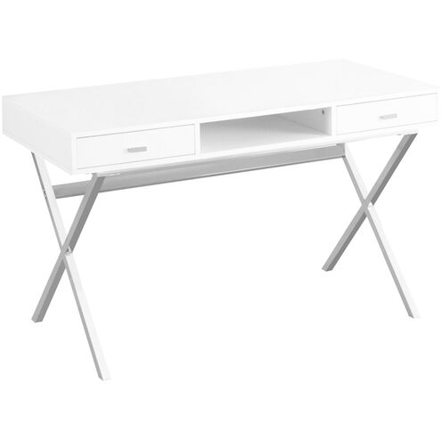 Ramapo 47 X 24 inch White and Chrome Computer Desk