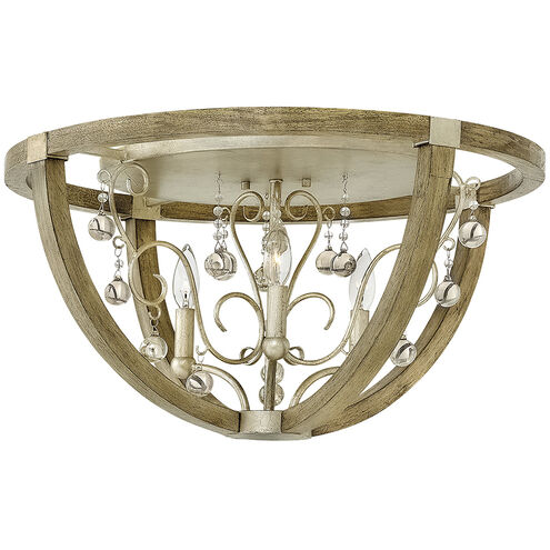 Abingdon LED 24 inch Silver Leaf Foyer Light Ceiling Light, Flush Mount