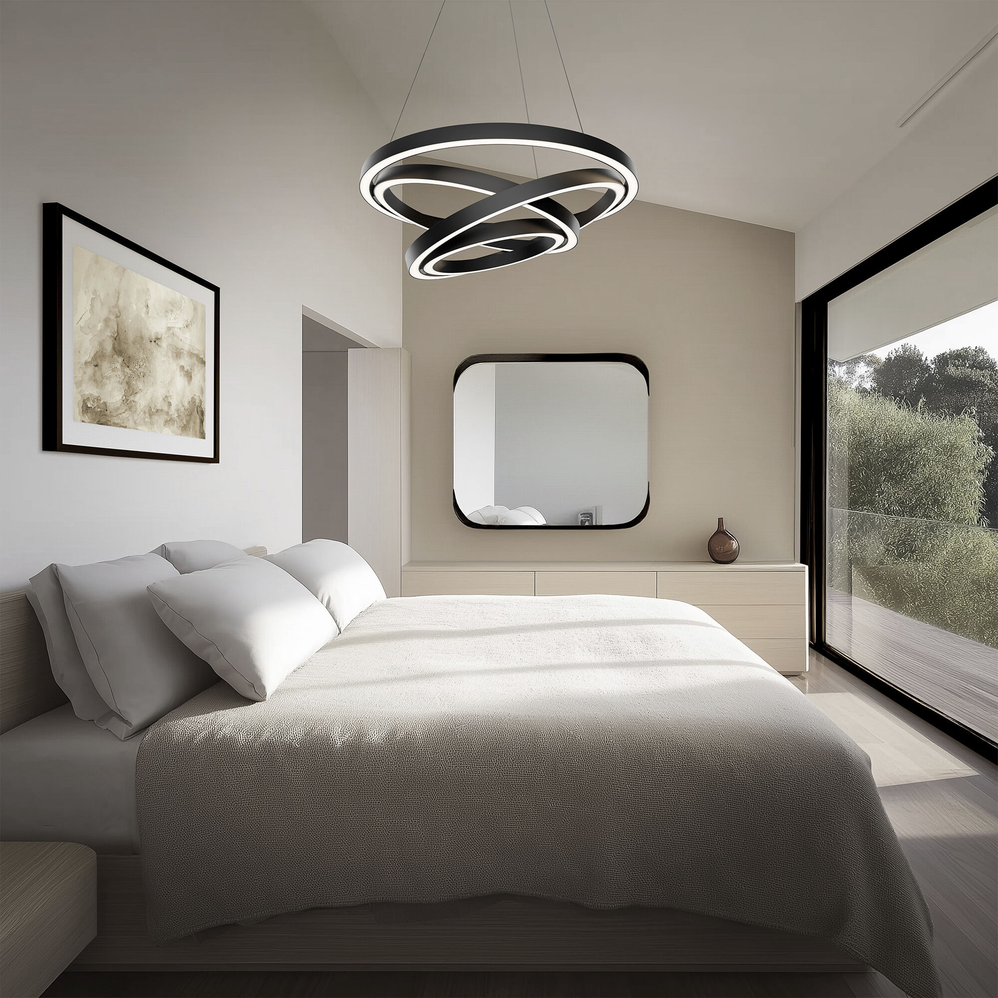 Storm Chaser LED 34.6 inch Black Indoor Hanging Lighting Ceiling Light in 3500K