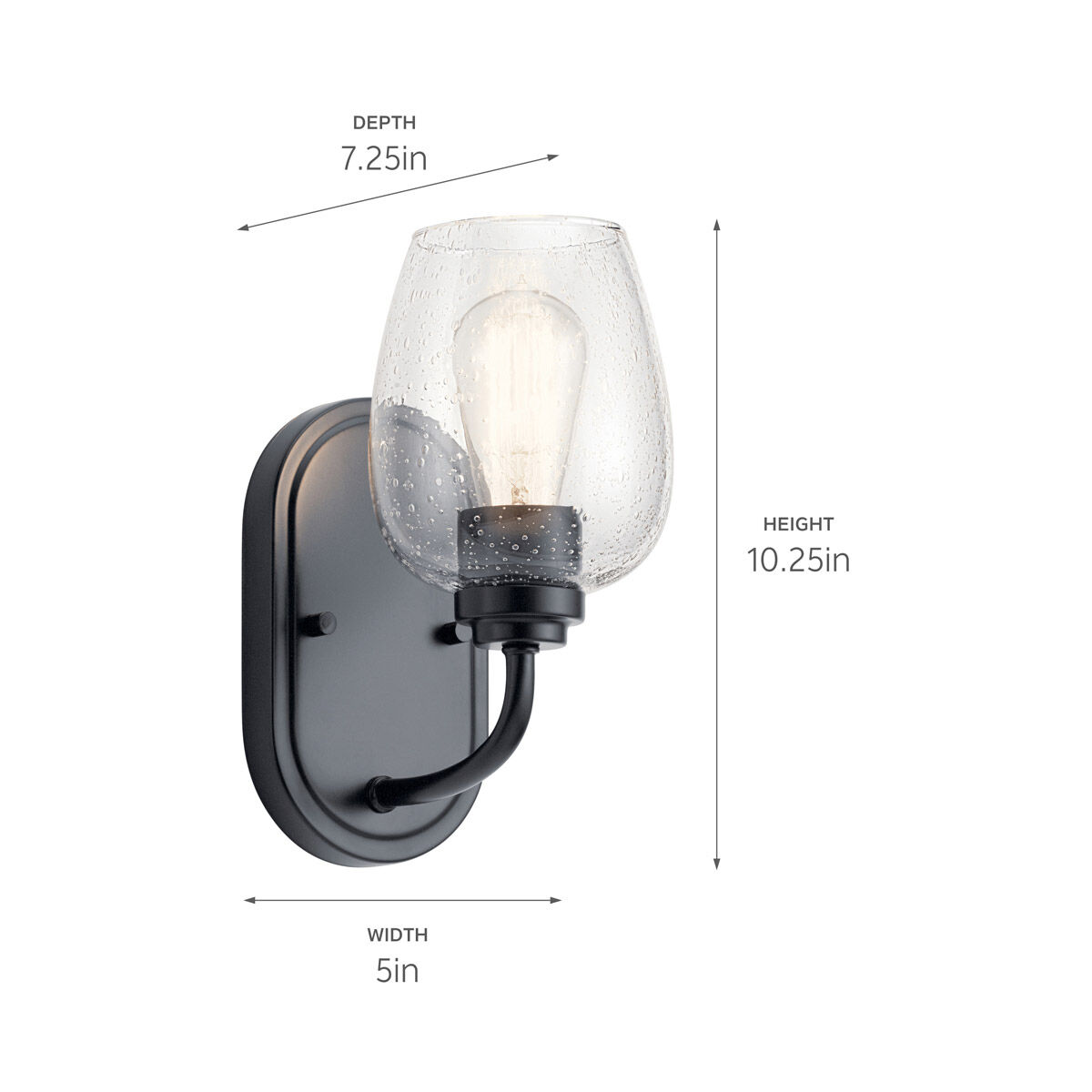 Valserrano 1 Light 5 inch Black Wall Bracket Wall Light