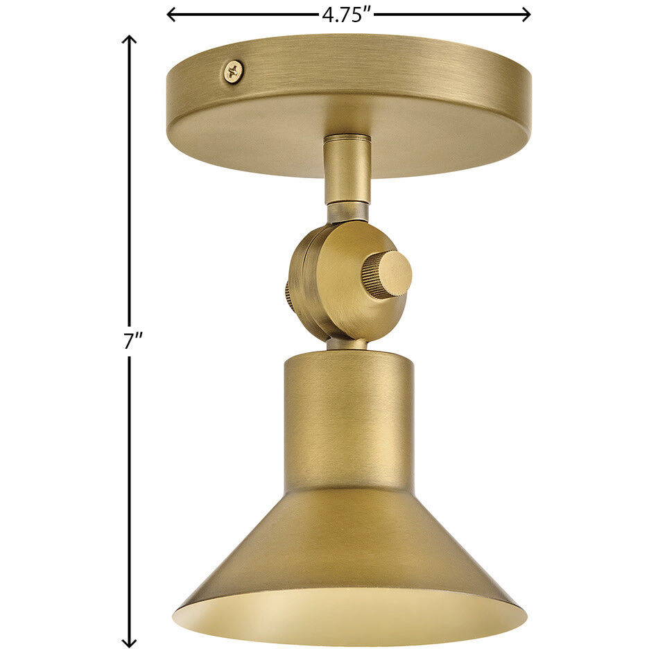 Dom 7 inch 9.00 watt Heritage Brass Adjustable Sconce Wall Light, Small