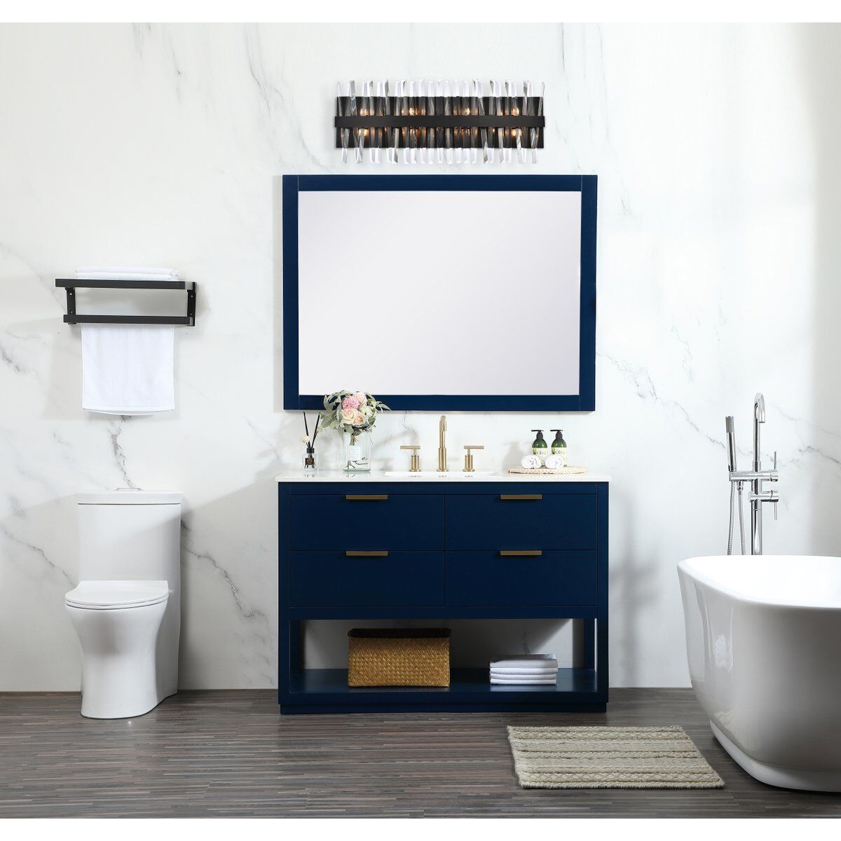 Serephina 8 Light 30 inch Black Bath Sconce Wall Light