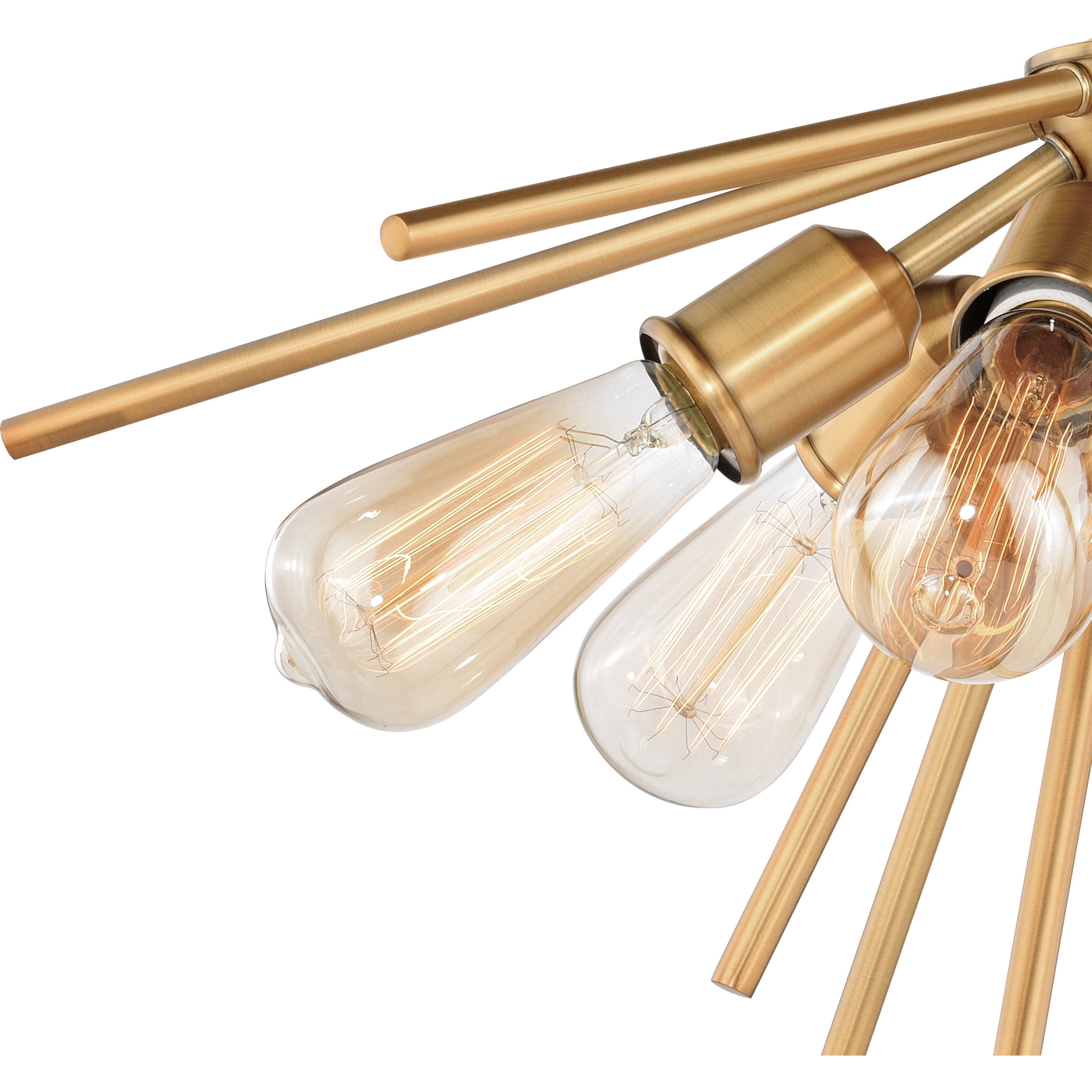 Estelle LED 24 inch Natural Brass Semi-Flush Mount Ceiling Light